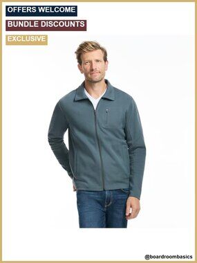 Men's Pique Knit Full Zip Sweater